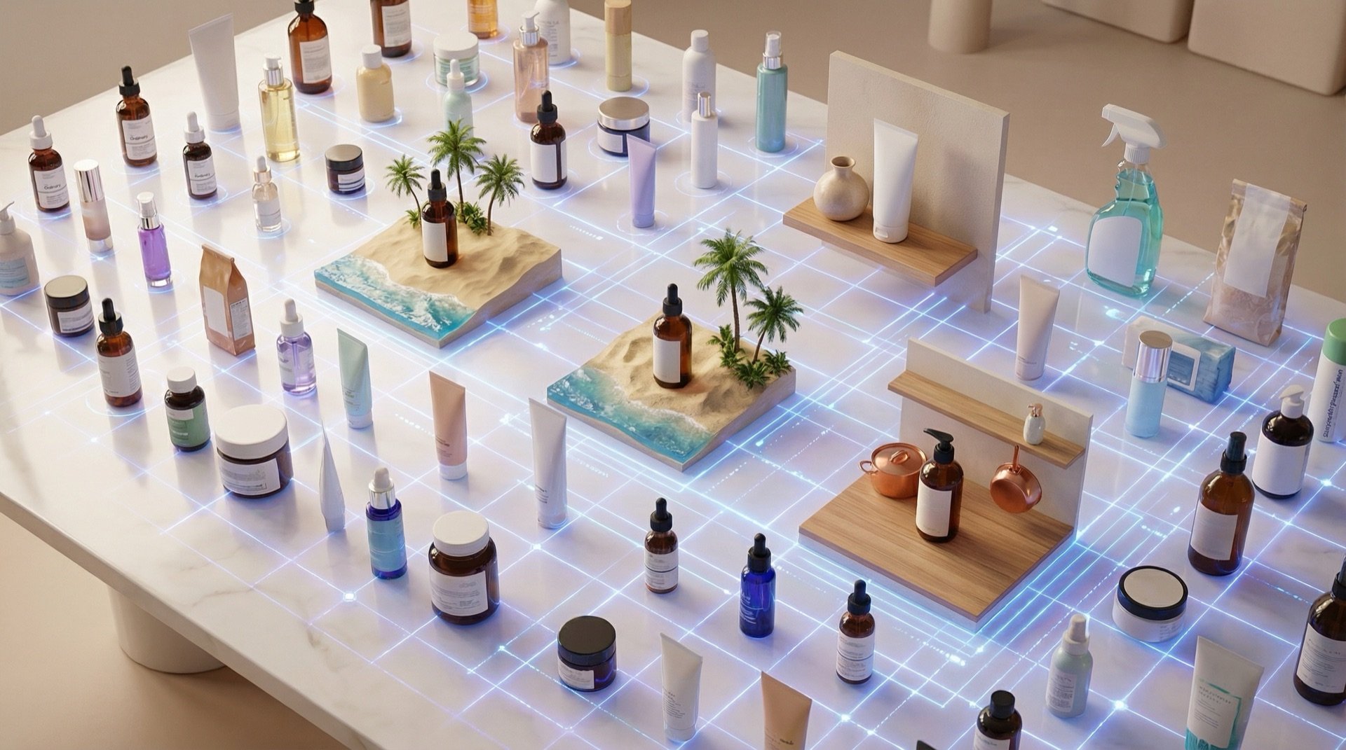 AI flatlay product photographyı
